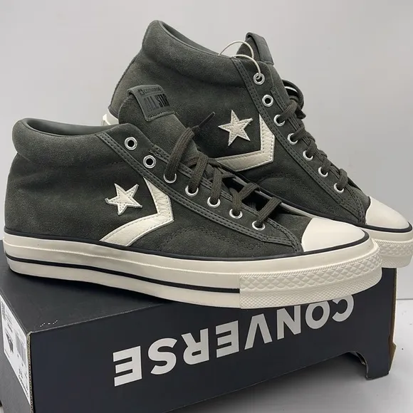 Converse Men's Black High-Top Sneakers A09463CSTAR PLAYER 76 MID CAVE GREEN