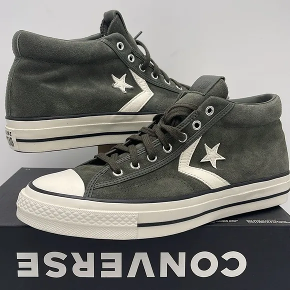 Converse Men's Black High-Top Sneakers A09463CSTAR PLAYER 76 MID CAVE GREEN