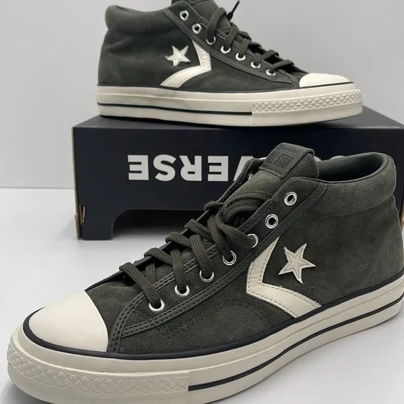 Converse Men's Black High-Top Sneakers A09463CSTAR PLAYER 76 MID CAVE GREEN
