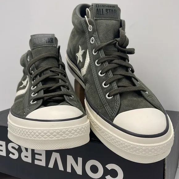 Converse Men's Black High-Top Sneakers A09463CSTAR PLAYER 76 MID CAVE GREEN