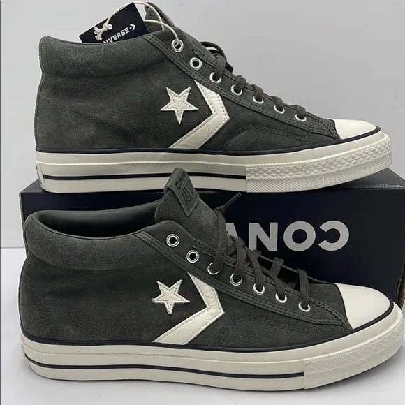 Converse Men's Black High-Top Sneakers A09463CSTAR PLAYER 76 MID CAVE GREEN