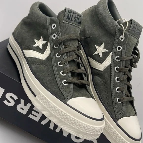 Converse Men's Black High-Top Sneakers A09463CSTAR PLAYER 76 MID CAVE GREEN