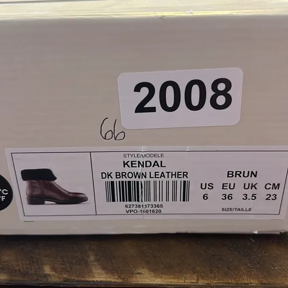 Cougar Kendal Dark Brown Leather Cold Weather Waterproof Winter Boots NEW Size 6