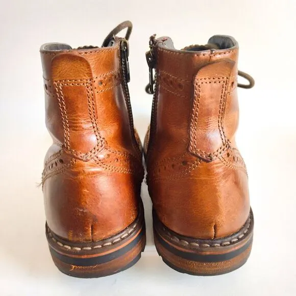 CREVO Chukka Ankle Boots Brown Leather SPEAK EASIER Oxford Wingtip Mens Size 9.5