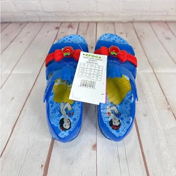 Crocs Disney Snow White Isabella Bright Cobalt Sandals Kids Size J1 (209676-4JL)