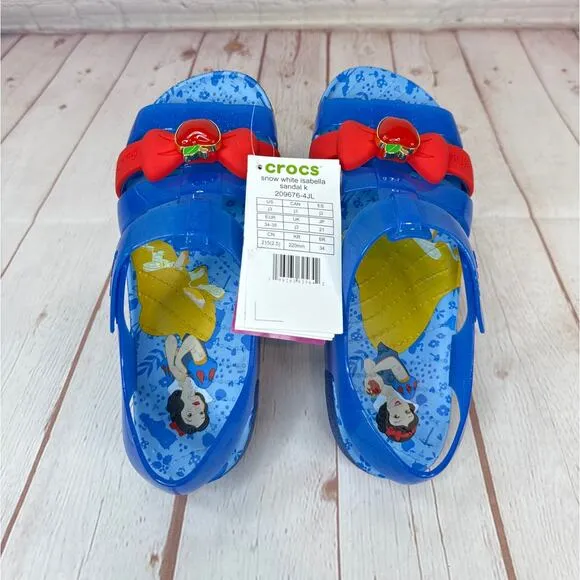 Crocs Disney Snow White Isabella Bright Cobalt Sandals Kids Size J3 (209676-4JL)
