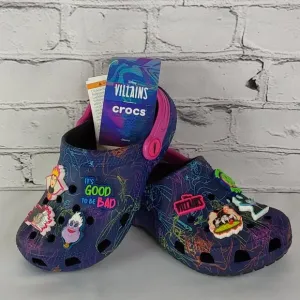 'CROCS' 'DISNEY VILLAINS'  LIMITED EDITION 'JIBBITZ' SLIP-ON CLASSIC CLOG SLIDES