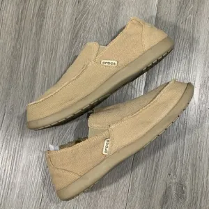 CROCS MEN'S  SANTA CRUZ CASUAL Kahaki Canvas Top  SHOES size 10