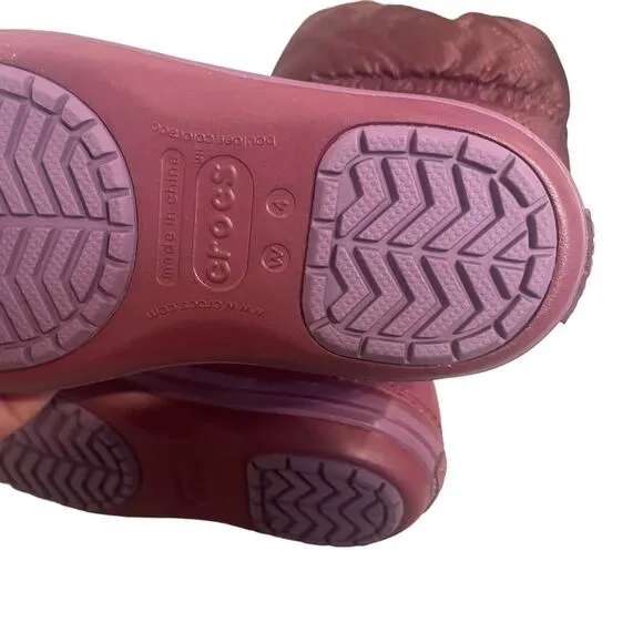 Crocs Youth Girls Size 4 Crocband Purple Winter Snow Boots