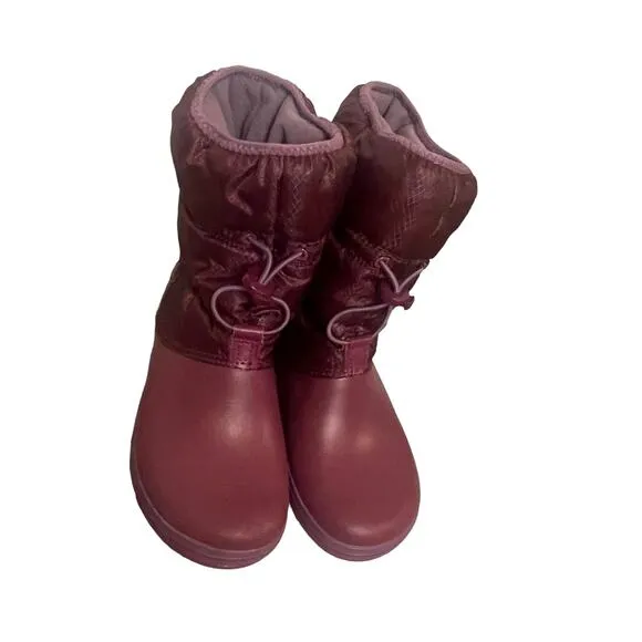 Crocs Youth Girls Size 4 Crocband Purple Winter Snow Boots