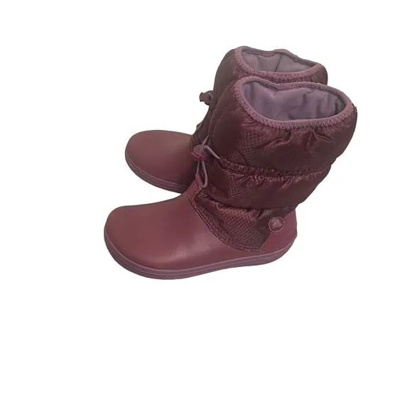 Crocs Youth Girls Size 4 Crocband Purple Winter Snow Boots