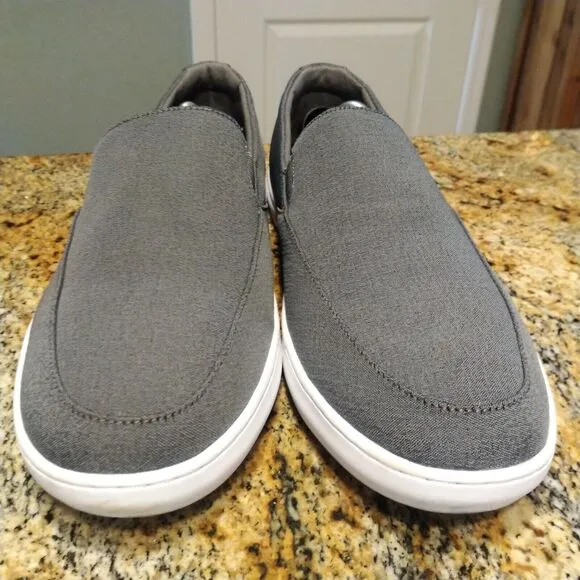 Cuater Travis Mathew Phenom Gray Canvas Casual Slip On Shoes 4MT113 Mens Size 13
