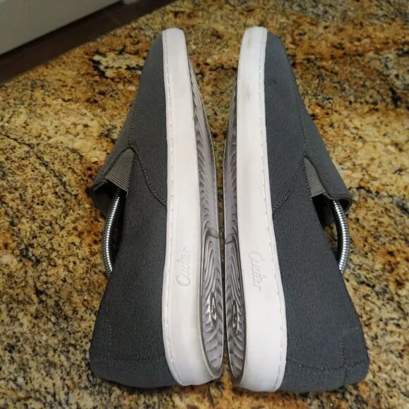 Cuater Travis Mathew Phenom Gray Canvas Casual Slip On Shoes 4MT113 Mens Size 13