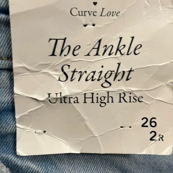Curve Love Ultra High Rise Ankle Straight Jean “28 Regular”