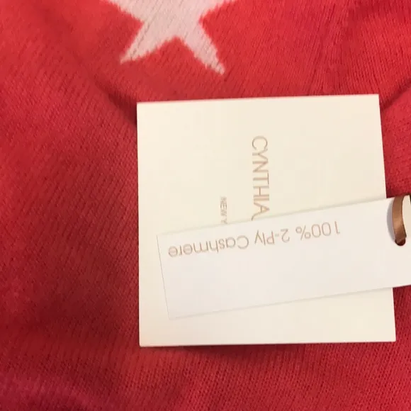 Cynthia Rowley Coral Cashmere Star Sweater