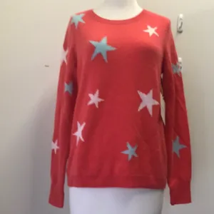 Cynthia Rowley Coral Cashmere Star Sweater