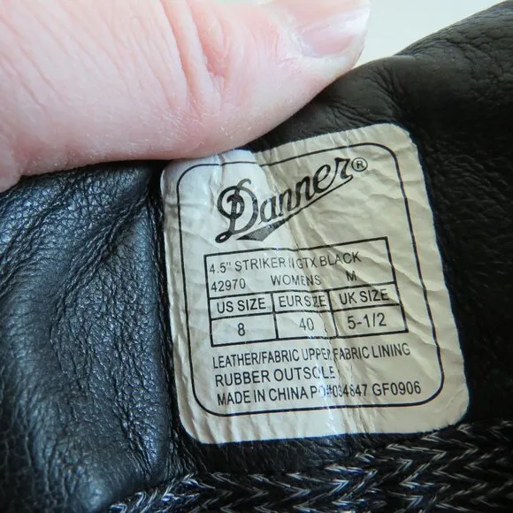 DANNER 4.5&quot; Striker II GTX Tactical Gore-tex Boots in Black Leather Women's 8
