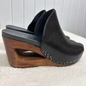 Dansko Limited Edition Sage Wedge Black Leather Made In Brazil Size 38