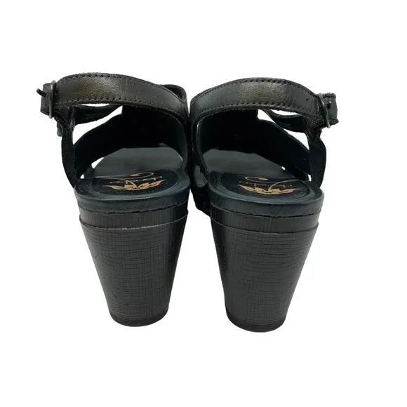 Dansko Nina Slingback Heeled Sandals Womens 41 US 10.5-11 Graphite Flower Detail