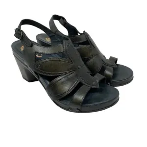 Dansko Nina Slingback Heeled Sandals Womens 41 US 10.5-11 Graphite Flower Detail