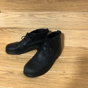 Dansko women lace up black leather booties, 10.5