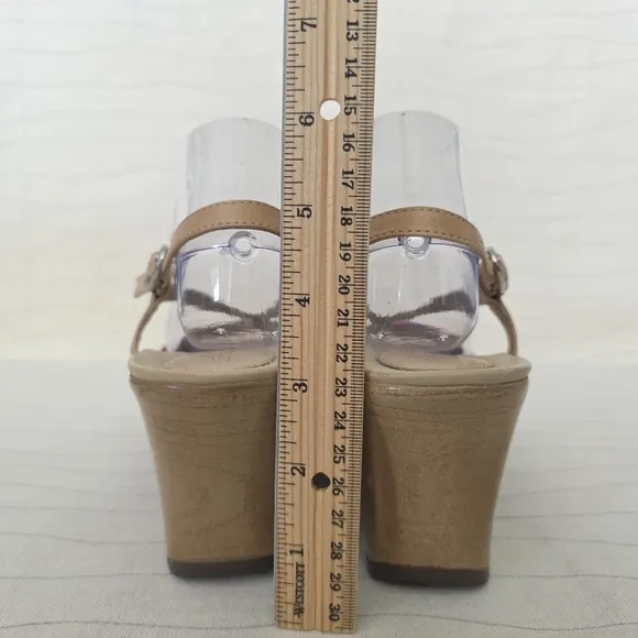 Dansko Womens Naomi Sandals Floral Wedge Heel Tan Shoes Size US 8.5-9/ EU 39