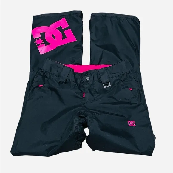DC Shoes Ehotex 5K Black &amp; Pink Snowboarding Snow Pants Size XS