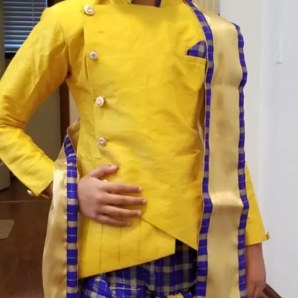Dhoti kurta set with kolhapuri shoes