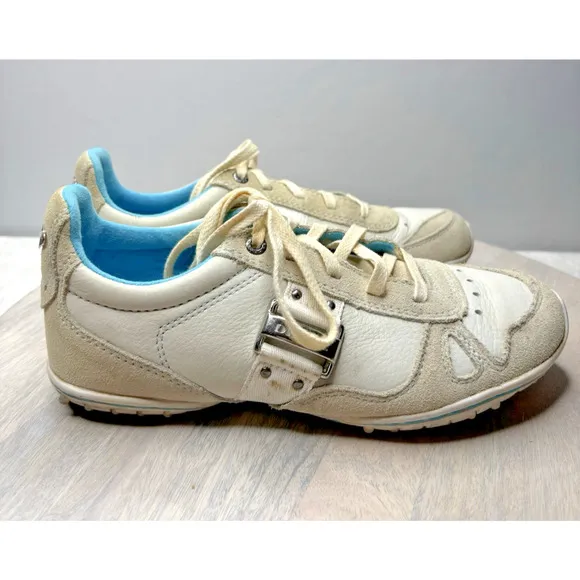 Diesel Size 7.5 White Lace Up Casual Sneakers
