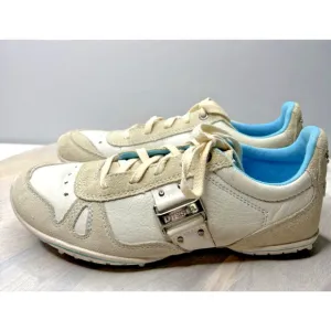 Diesel Size 7.5 White Lace Up Casual Sneakers