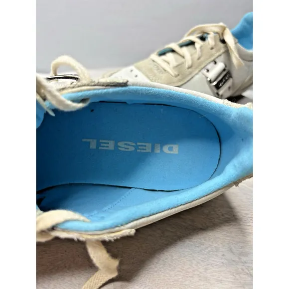 Diesel Size 7.5 White Lace Up Casual Sneakers