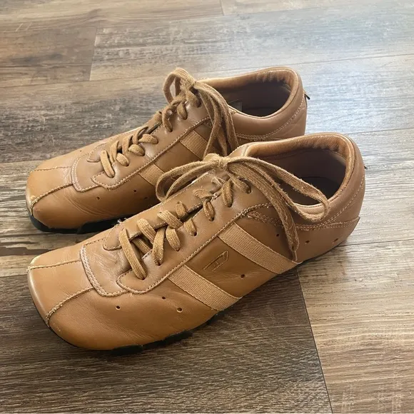 Diesel Y2K tan leather shoes 8.5