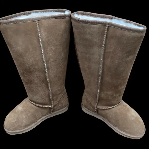 ☀️👢DIJE CALIFORNIA👢☀️Classic SHEEPSKIN BOOTS size 5M CHESTNUT✨NEWinBOX✨