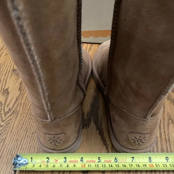 ☀️👢DIJE CALIFORNIA👢☀️Classic SHEEPSKIN BOOTS size 5M CHESTNUT✨NEWinBOX✨