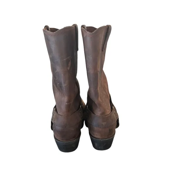 Dingo Western Boots Mens 11&quot; Dean Harness Strap Dark Brown DI19074 Size 15
