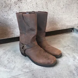 Dingo Western Boots Mens 11&quot; Dean Harness Strap Dark Brown DI19074 Size 15