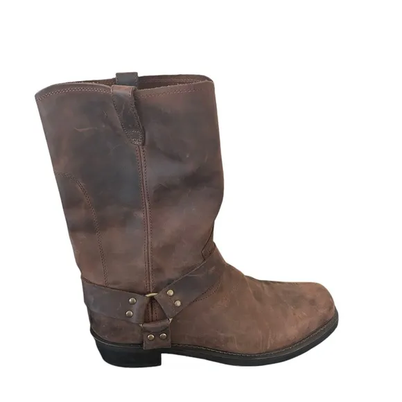 Dingo Western Boots Mens 11&quot; Dean Harness Strap Dark Brown DI19074 Size 15