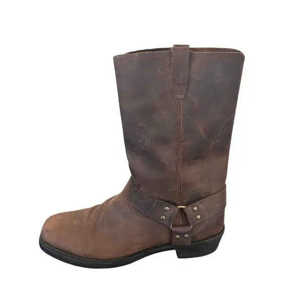 Dingo Western Boots Mens 11&quot; Dean Harness Strap Dark Brown DI19074 Size 15