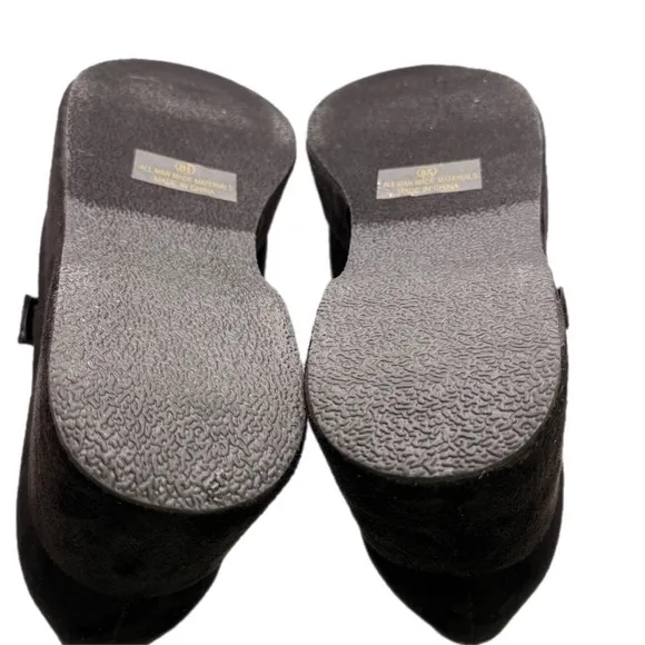 Dolls Kill Black Library Luxe Platform Shoes with Silver Buckle