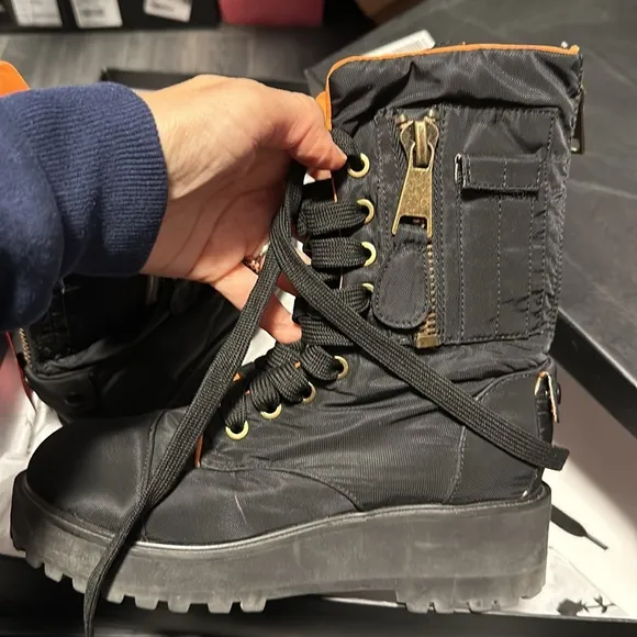 Dolls kill poster girl kush combat flight boot 5M