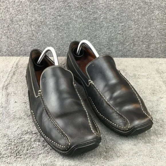 Donald J. Pliner Black Leather Made in Italy Slip On Loafers Size 10.5 M