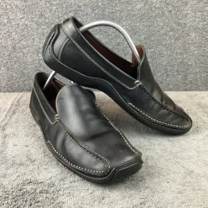 Donald J. Pliner Black Leather Made in Italy Slip On Loafers Size 10.5 M