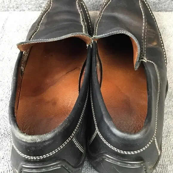 Donald J. Pliner Black Leather Made in Italy Slip On Loafers Size 10.5 M