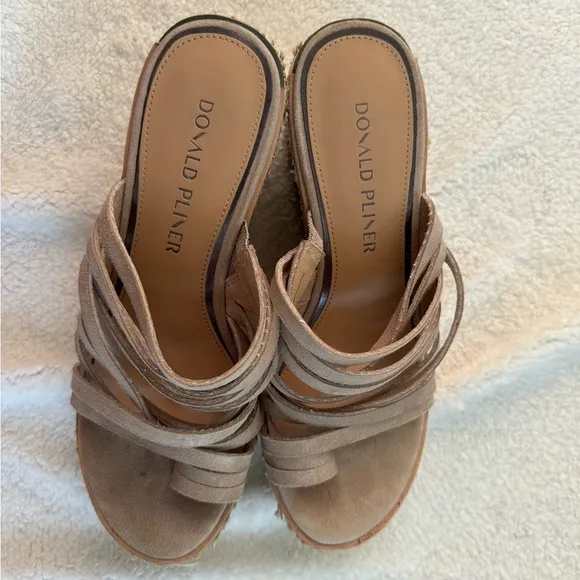 Donald J. Plummer Ithaca Platino Women’s 8 1/2 Heels Woven Sandals Strappy