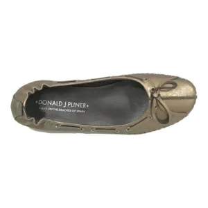 Donald J Pliner  POLLY Leather Loafer Shoes Metallic Pewter EUC SZ 7