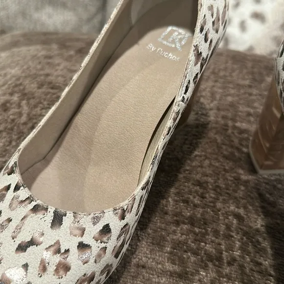 Dorking Brand Shoes by Fluchos Leopard Print Light Comfort Women's Heel Shoes