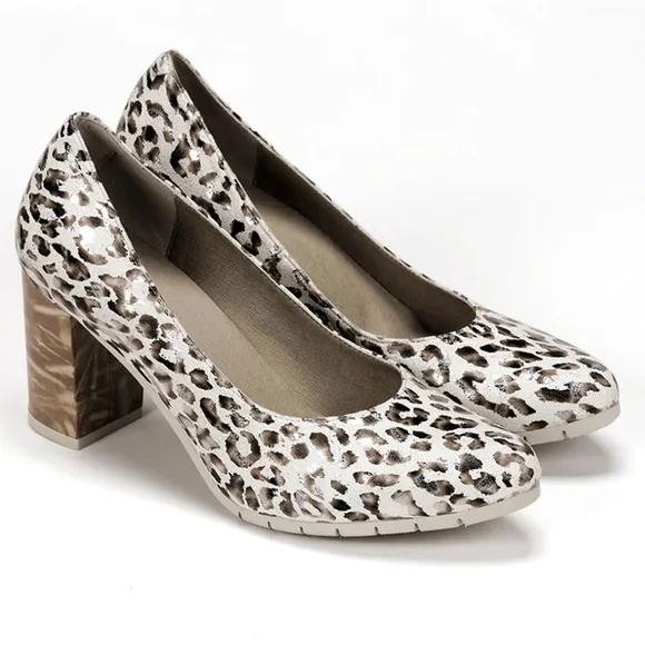 Dorking Brand Shoes by Fluchos Leopard Print Light Comfort Women's Heel Shoes