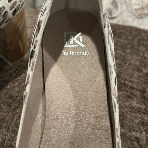Dorking Brand Shoes by Fluchos Leopard Print Light Comfort Women's Heel Shoes