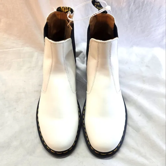 Dr. Martens 2976 YS White Leather Chelsea Boots men's 11/Women's 12 EU 45 New