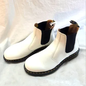 Dr. Martens 2976 YS White Leather Chelsea Boots men's 11/Women's 12 EU 45 New